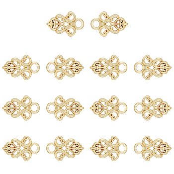 14Pcs Alloy Snap Lock Clasps Findings, Garment Accessories, Light Gold, 24x16x2mm, Hole: 4mm