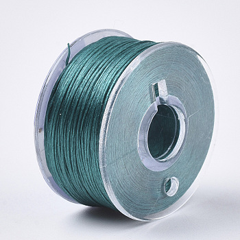 Special Coated Polyester Beading Threads for Seed Beads, Dark Cyan, 0.1mm, about 50yards/roll