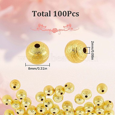 100Pcs Brass Textured Beads(KK-SC0003-40)-2