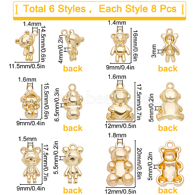 48Pcs 6 Style Rack Plating Alloy Pendants(FIND-SC0002-33)-2