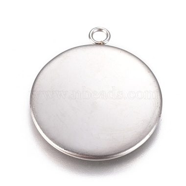304 Stainless Steel Pendant Cabochon Settings(X-STAS-G127-13-22mm-P)-2