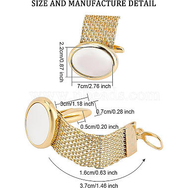Boutons de manchette benecreat brass chain cufflinks(FIND-BC0002-95)-2