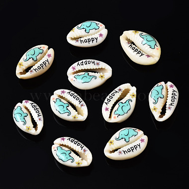 Turquoise Shell Cowrie Shell Beads