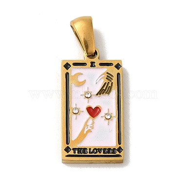 Golden Red Tarot Stainless Steel+Enamel Pendants