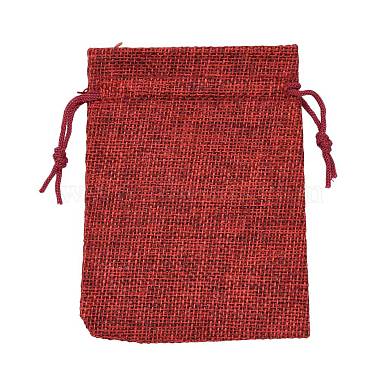 ポリエステル模造黄麻布包装袋巾着袋(X-ABAG-R005-9x12-M)-4