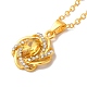 Rhinestone Flower Pandant Necklace with Cable Chains(NJEW-K247-01G)-2