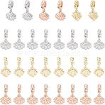 30Pcs 3 Colors Rack Plating Alloy European Dangle Charms, Large Hole Pendants, Cadmium Free & Nickel Free & Lead Free, Shell Shape, Mixed Color, 22mm, Hole: 5mm, 10pcs/color(MPDL-FH0001-04)