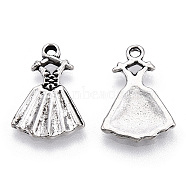 Tibetan Style Alloy Pendants, Dress Charms, Cadmium Free & Lead Free, Antique Silver, 19x14x1.5mm, Hole: 1.4mm, about 1320pcs/1000g(TIBE-T014-32AS)