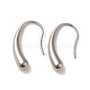 304 Stainless Steel Teardrop Dangle Earrings, Stainless Steel Color, 23x5mm(EJEW-Q793-01P)
