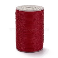 Round Waxed Polyester Thread String, Micro Macrame Cord, Twisted Cord, for Leather Sewing Stitching, Red, 0.3~0.4mm, about 174.98 Yards(160m)/Roll(YC-D004-02A-049)