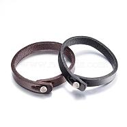 Leather Cord Bracelets, with Alloy Clasps, Mixed Color, 8-1/4 inch(213mm)x10mm(BJEW-P099-13)