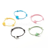Cat Eye Rondelle Beaded Cord Bracelet, Adjustable Bracelet for Women, Mixed Color, Inner Diameter: 1-5/8~3 inch(4~7.5cm)(BJEW-JB07852)
