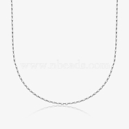 925 Sterling Silver Link Chain Necklaces, Fashionable and Simple, Silver, 15.75 inch(400mm)(EJ2248-5)