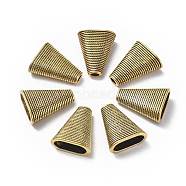 Tibetan Style Bead Cones, Triangle, Cadmium Free & Nickel Free, Antique Golden, 23x19x9mm, Hole: 4x2mm, Inner Size: 15x7mm(TIBEB-00957-AG-RS)
