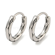 316 Surgical Stainless Steel Hoop Earrings, Ring, Antique Silver, 14.5x2.5mm(EJEW-D096-23L-AS)