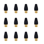 Alloy with Rubber Pump Needle Nozzle Adapter, for Inflating Balloon, Basketball, Bicycle, Swimming Ring, Black, 32x14mm, 12pcs/box(AJEW-FH0003-39)