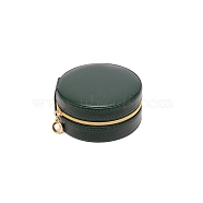 PU Leather Jewelry Box, with Foam Mat, Flat Round, Dark Slate Gray, 10.05x4.85cm(CON-WH0002-01D)