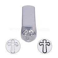 BENECREAT Iron Metal Stamps, for Imprinting Metal, Wood, Leather, Cross Pattern, 64.5x10x10mm(AJEW-BC0005-19E)