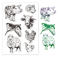 PVC Plastic Stamps, for DIY Scrapbooking, Photo Album Decorative, Cards Making, Stamp Sheets, Animal Pattern, 16x11x0.3cm(DIY-WH0167-56-358)