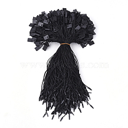 Polyester Cord with Seal Tag, Plastic Hang Tag Fasteners, Black, 185~195x1mm, about 850pcs/bag(CDIS-T001-09L)