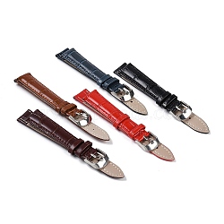 Leather Watch Bands, with 201 Stainless Steel Buckles, Adjustable Watch Bands, Mixed Color, 8.9~12x1.6~1.7x0.5cm, 2pcs/set(FIND-Z060-01C)