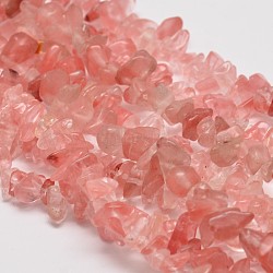Cherry Quartz Glass Chip Beads Strands, 3~8x3~8mm, Hole: 1mm, about 34 inch(X-G-L269-41)