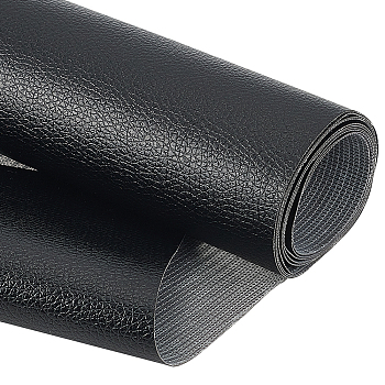 PVC Imitation Leather Fabric, Clothing Accessories, Black, 90~94x0.04cm, about 140cm/sheet