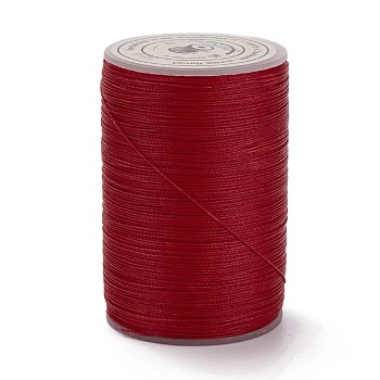 Round Waxed Polyester Thread String, Micro Macrame Cord, Twisted Cord, for Leather Sewing Stitching, Red, 0.3~0.4mm, about 174.98 Yards(160m)/Roll