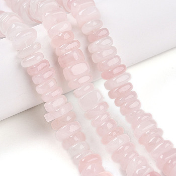 Natural Rose Quartz Beads Strands, Nuggets, 9~13.5x8~12x3~6.5mm, Hole: 1.2mm, about 86~91pcs/strand, 14.96~15.55''(38~39.5cm)