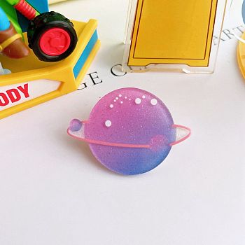 Printed Acrylic Cabochons, Space Theme, Medium Orchid, 37x21mm