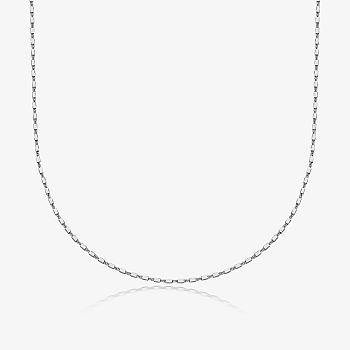 925 Sterling Silver Link Chain Necklaces, Fashionable and Simple, Silver, 15.75 inch(400mm)