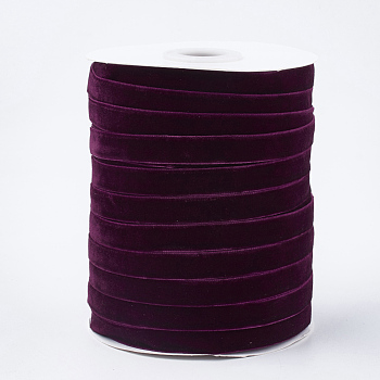 Single Face Velvet Ribbon, Medium Violet Red, 3/8 inch(9.5~10mm), about 50yards/roll(45.72m/roll)