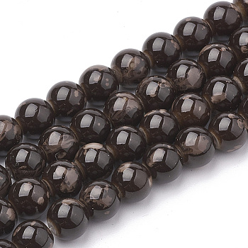 Baking Painted Round Glass Bead Strands, Peru, 6mm, Hole: 1.3~1.6mm, about 133pcs/strand, 31.4 inch