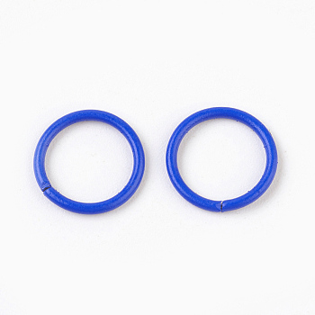 Iron Open Jump Rings, Royal Blue, 18 Gauge, 10x1mm, Inner Diameter: 8mm