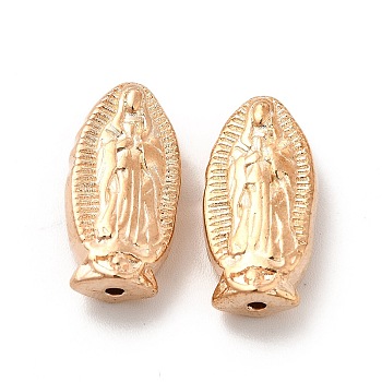 Alloy Beads, Oval with Virgin Mary Pattern, Light Gold, 18x9x5mm, Hole: 1.2mm