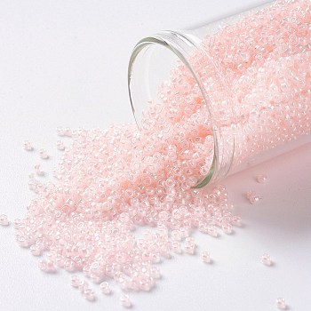 TOHO Round Seed Beads, Japanese Seed Beads, (145L) Ceylon Soft Pink, 15/0, 1.5mm, Hole: 0.7mm, about 3000pcs/10g