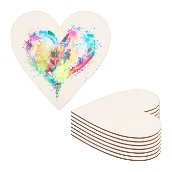 Unfinished Wood Heart Cutout Shape, for Wedding, Valentine, DIY Supplies, BurlyWood, 20x20x0.2cm