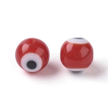 Handmade Evil Eye Lampwork Round Beads(X-LAMP-J031-8mm-M)-2