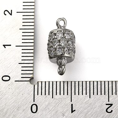 Messing Micro Pave klare Zirkonia Hohlsäule Verbinder Charms(KK-A230-05F-P)-3