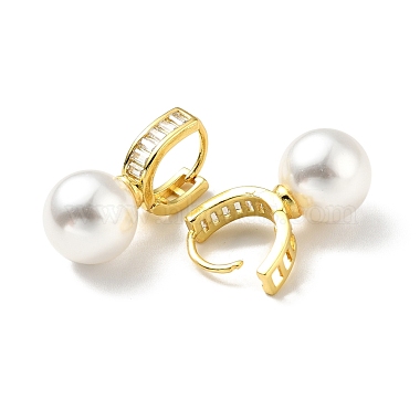 Boucles d'oreilles pendantes en perles de plastique avec zircone cubique transparente(X-EJEW-A070-18G)-2