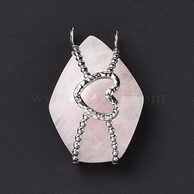 Natural Rose Quartz Pendants(G-C243-01P)-2