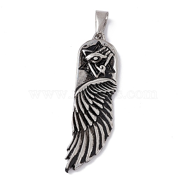 Antique Silver Wing 304 Stainless Steel Big Pendants
