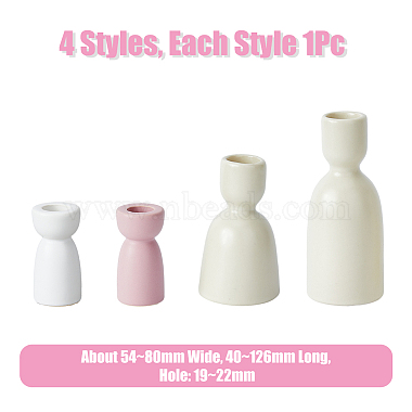 4 pcs 4 styles bougeoir en porcelaine en forme de vase(AJEW-DC0001-30)-2