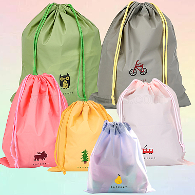 6Pcs 3 Sizes 2 Colors Polyethylene Waterproof Drawstring Storage Bags(ABAG-CN0001-47)-6
