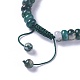 Adjustable Natural Moss Agate Braided Bead Bracelets(BJEW-F369-A04)-3
