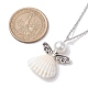 Angel Alloy and Spiral Shell Pendant Necklaces(NJEW-JN04841)-3