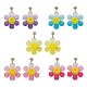 Sunflower with Smiling Acrylic Dangle Stud Earrings(EJEW-JE05608)-1