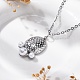 Anti-Tarnish 304 Stainless Steel & Plastic Pearl Paw Print Pendant Cable Chain Necklaces for Women(STAS-Z114-16P)-1