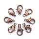 Red Copper Tone Zinc Alloy Lobster Claw Clasps(X-E103-NFR)-1