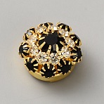 Brass Rhinestone Cufflinks, Shawls and Capes Buckles, for Garment Accessories, Mushroom, Golden, 21x13.5mm, Hole: 10x5mm(FIND-WH20023-104G)
